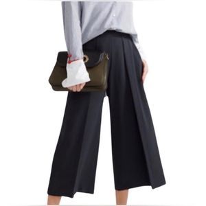 rag & bone wide leg front pleats cropped pants